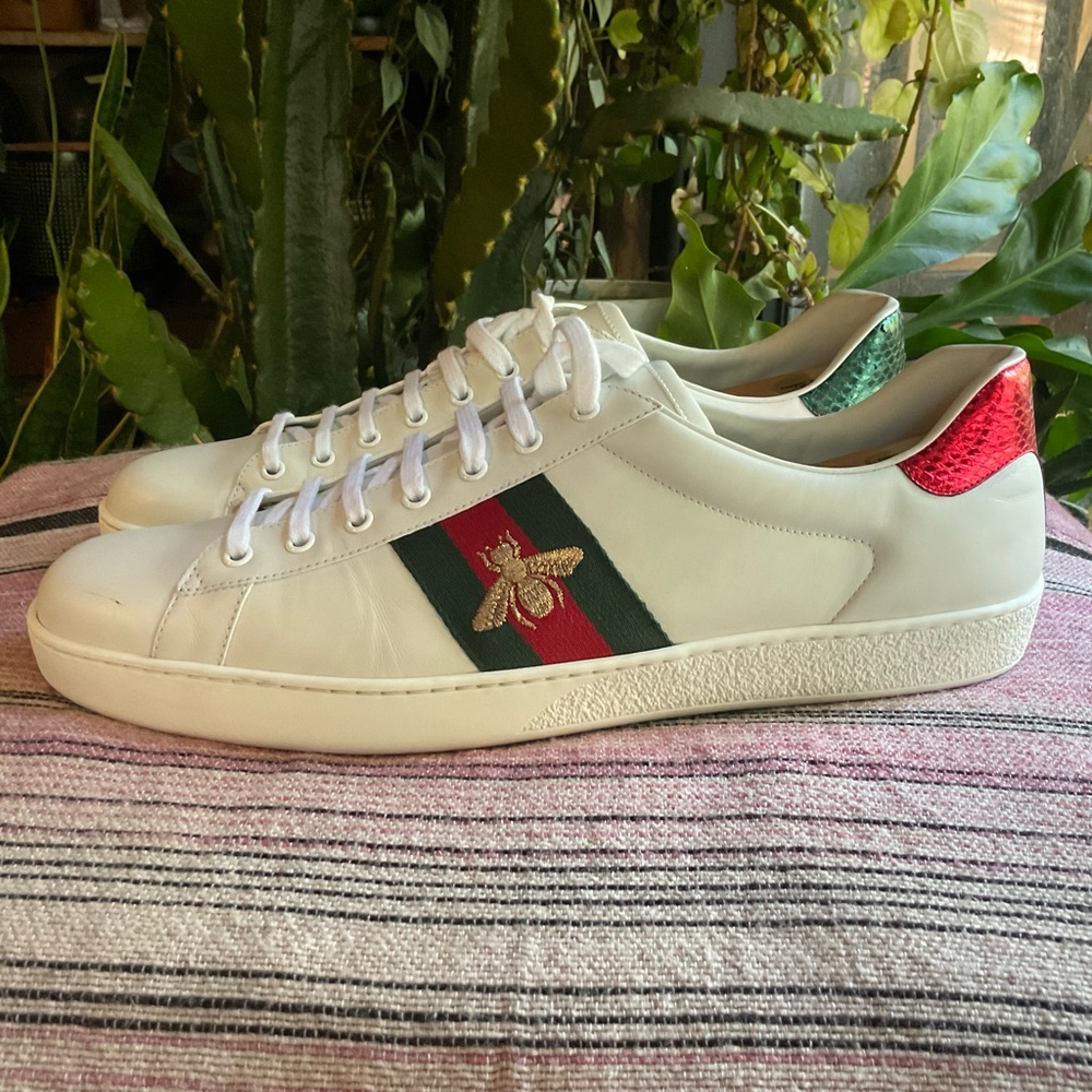 Gucci New Ace Embroidered Low-Top Sneakers Mens size 15 - Picture 6 of 12